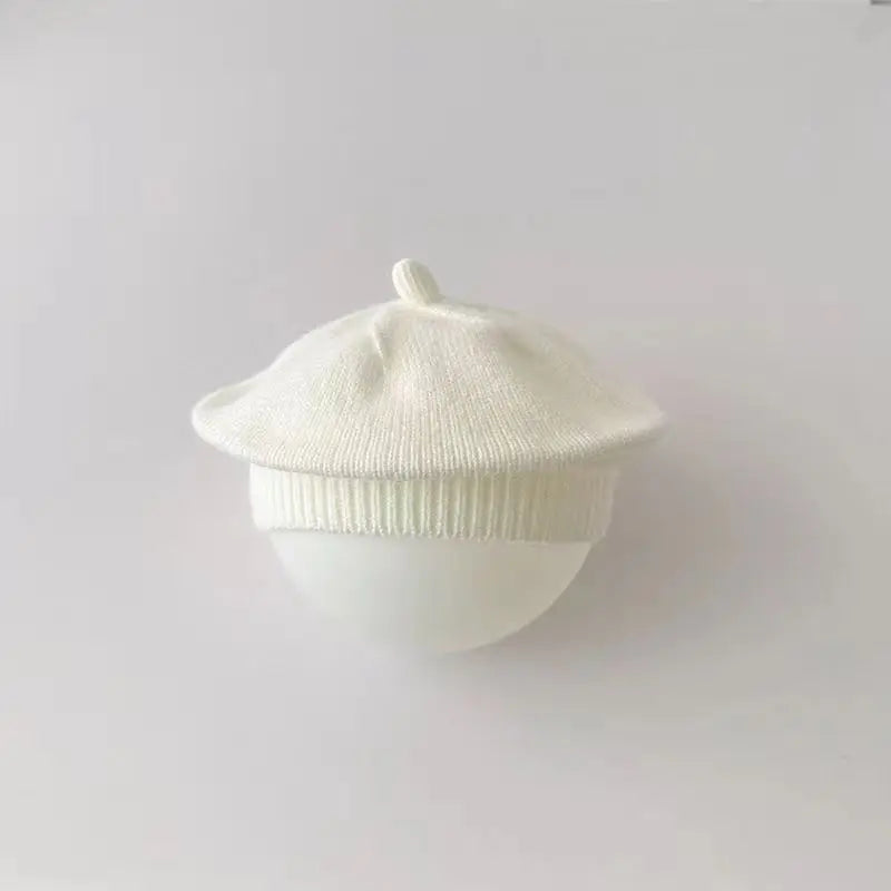 Fashion Cute Baby Knitted Beret Hat Solid Color Children's Warm Hats Autumn Winter Cap For Kids Outdoor Bonnet Accessories Gift