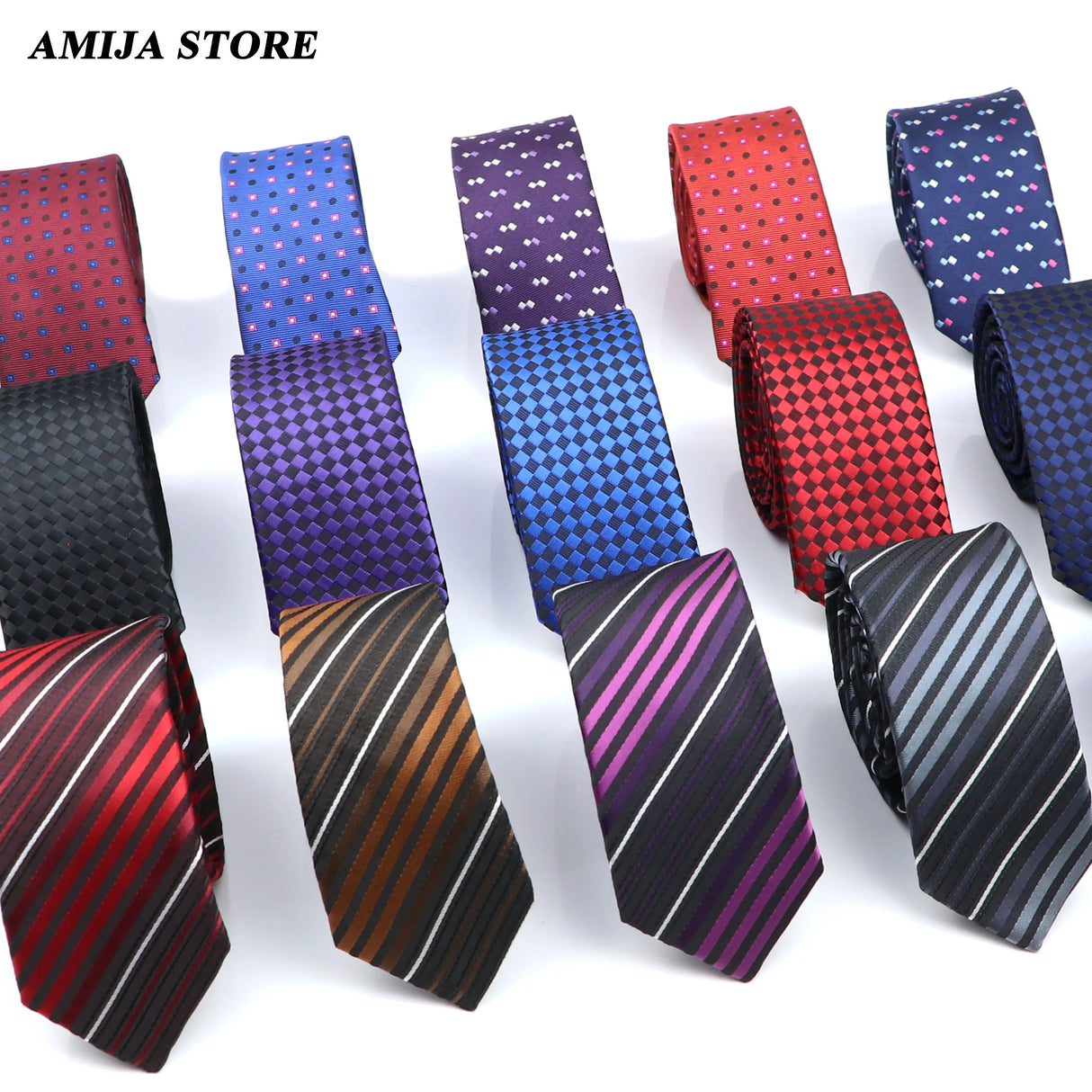 Slim Ties For Men Women Skinny Striped Plaid Paisley 5cm Necktie Casual Wear For Party Wedding Narrow Collar Male Tie Accessorie