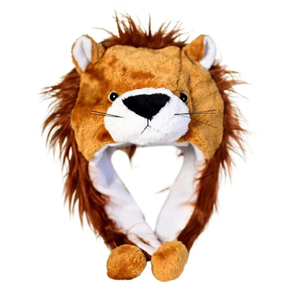 Winter Warmer Plush Soft Moving Ears Hat Animal Hat Headgear Ears Airbag Cap Ear Protection Earmuff Funny Toys Neck Warmer