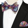 EASTEPIC Striped Bow Tie for Men Hanky Set Plaid Accessory Paisley Neckwear Floral Design Polka Dot Pure Black Evening Party