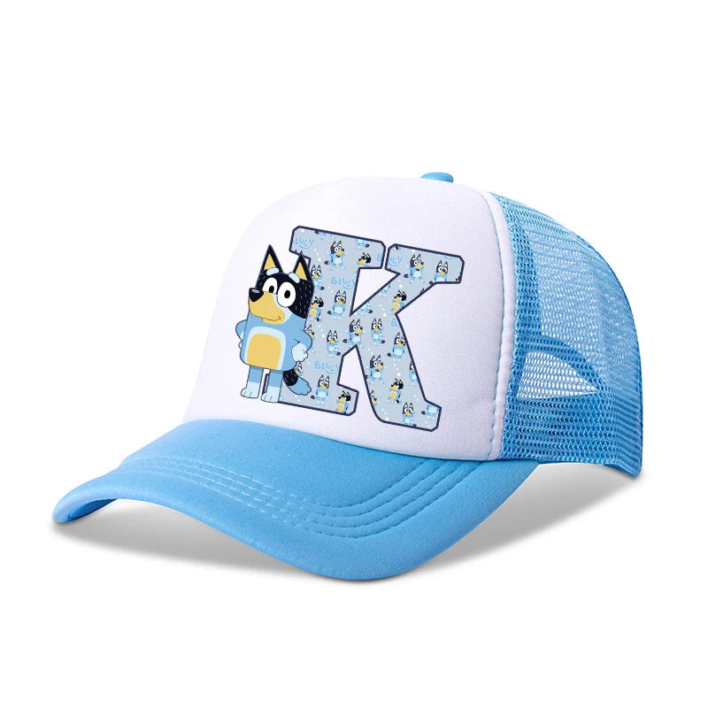 Blueyi Bingo Kids Baseball Cap Cartoon A-Z Letter Print Sun Hat Boys Summer Casual Caps Kawaii Adjustable Peaked Hats Child Gift
