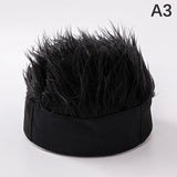 Baseball Cap Men Women Beanie Wig Hat Fun Short Hair Caps Breathable Soft for Party Toupee Hats Outdoor