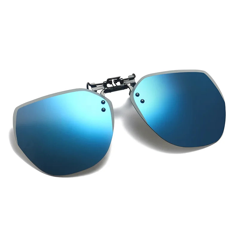 Oversized Polarized Clip-on Sunglasses Men Frameless Filter UV400 Protection Polygon Eyewear Clip Lens Sun Glasses