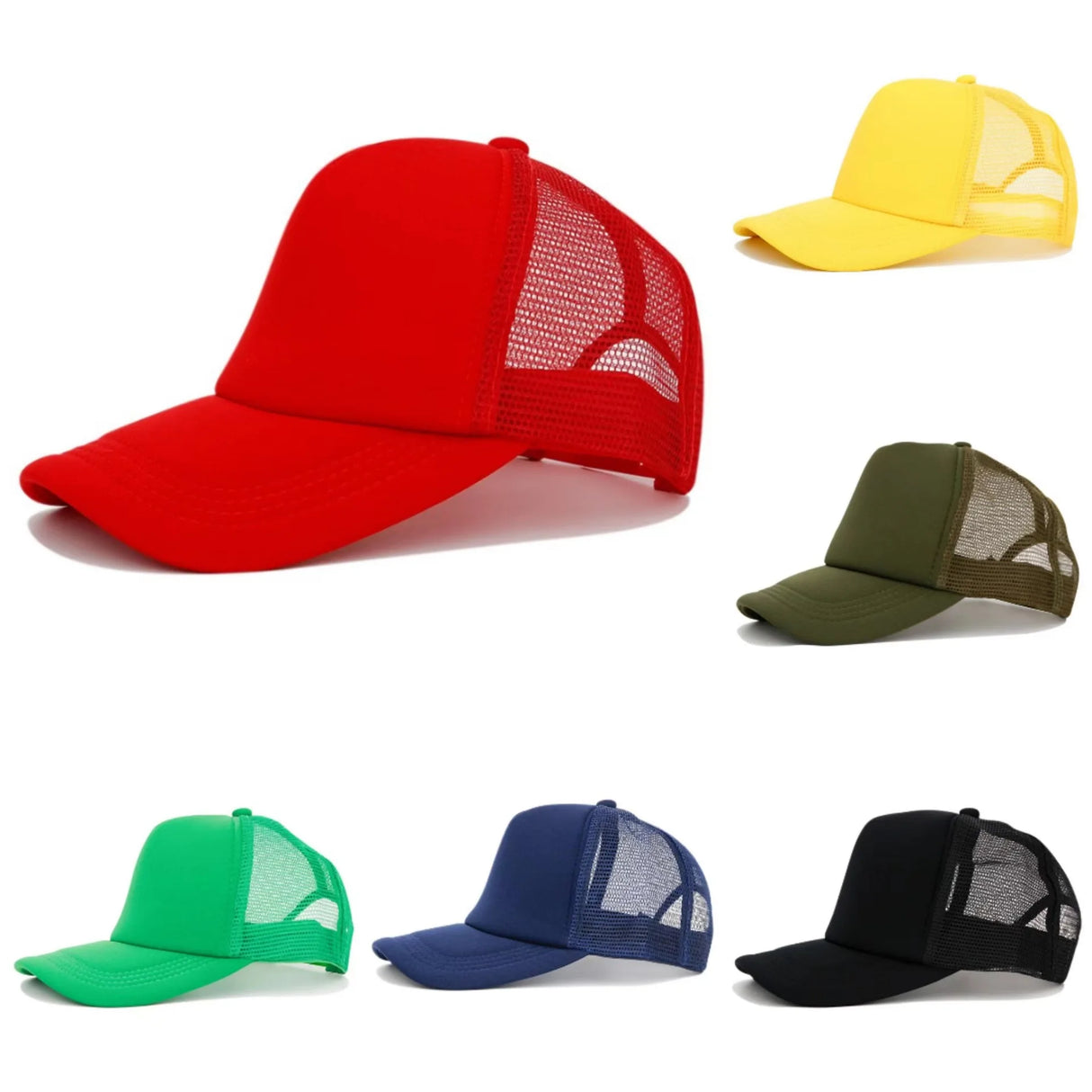 1 Piece Custom Logo Mesh Hats Men's Relaxation Hat Cheap Adult Adjustable Polyester Baseball Caps Students Hat Free Design