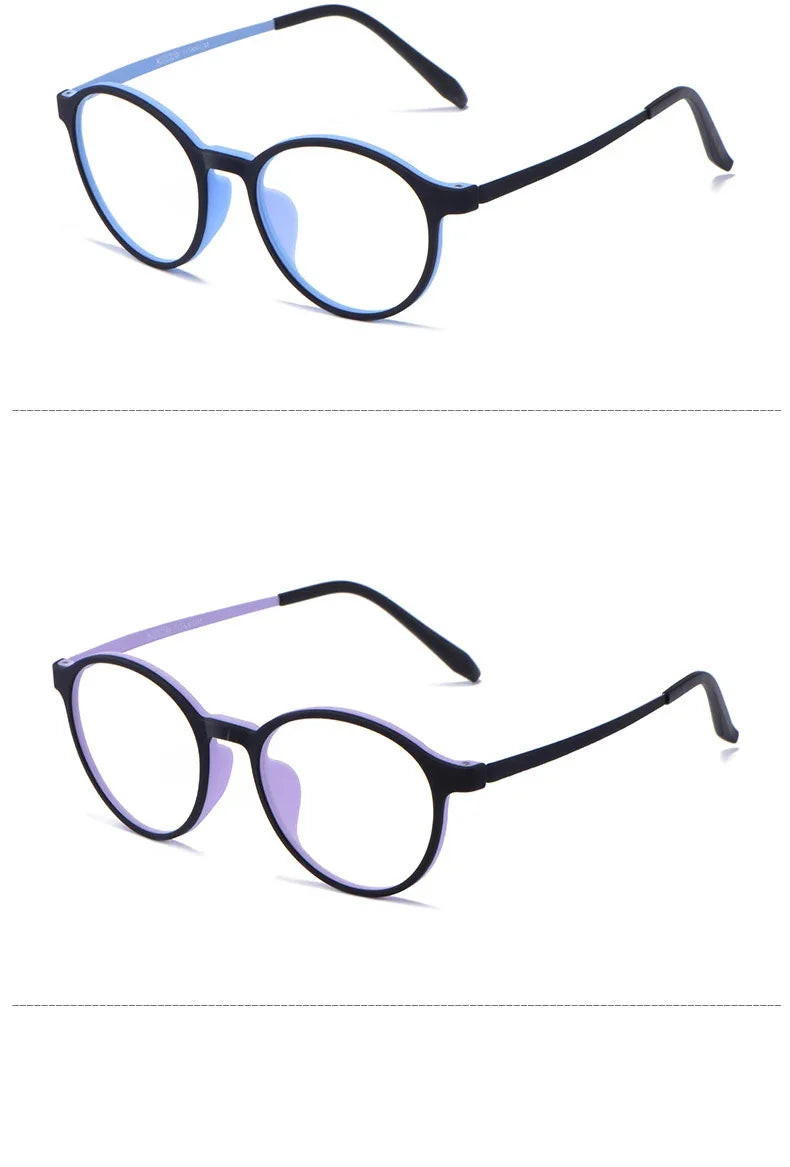 Ultralight Fashion Retro Round Glasses Frames Women TR90 Titanium Optical Prescription Men's Eyeglasses Frame H3050