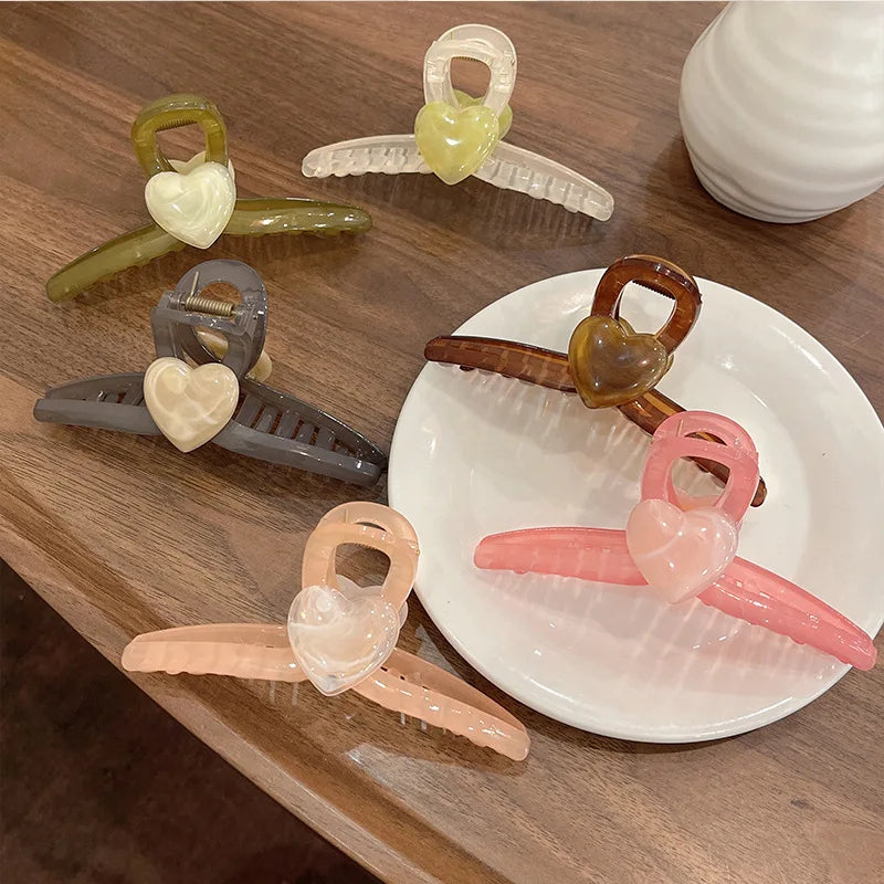 Fashion Flower Clamping Clip for Women Large Premium Sense Clip for Headwear Hairpin Temperament Back Spoon Pan Hair Shark Clip