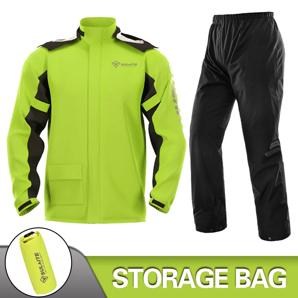 Motorcycle Raincoat Men Women Waterproof 100% Motorcycle Rider Raincoat Suit Moto Raincoat Rain Coat Jacket Pants Biker Rain Set