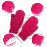 Women Winter Warm Cashmere Gloves Elastic Full Finger Mittens Soft Rabbit Fur Warm Plush Gloves Girls Knitted Riding Gloves