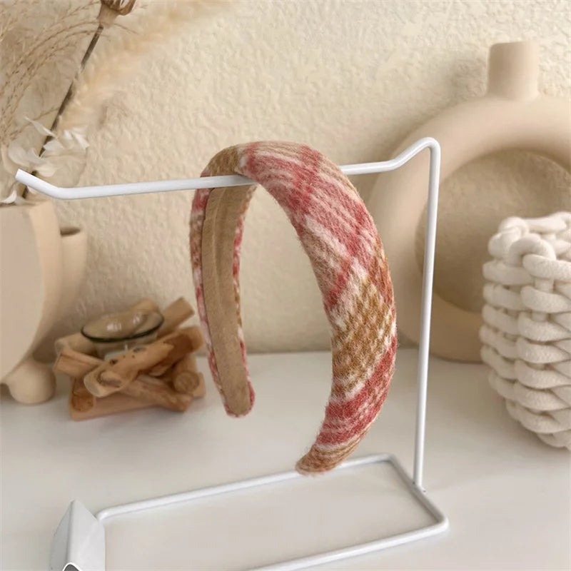 2022 Gentle Pink Womans Hairbands Girl Sweet Plush Wide Side Sponge Headband Hair Hoop Fashion Simple Solid Color Hair Accessory