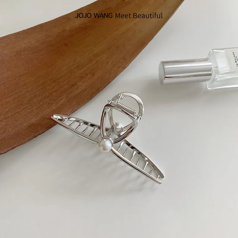 New Punk Geometric Metal Gold Silver Simple Hair Clip Claw for Women Trendy Large Crab Catches Clamp Korea Headwear Accessories