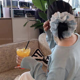 Oversize Women Lace Scrunchies Elastic Hair Bands Ponytail Holder Tie Hair Hoop Scrunchy Rubber Band Women Hair Accessories