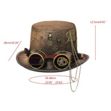 Steampunk Men Hat With Goggles Gay Top Hat Jazz Hat Gothic Steampunk Top Hat For Men Non-slip Hat Carnival Nightclub