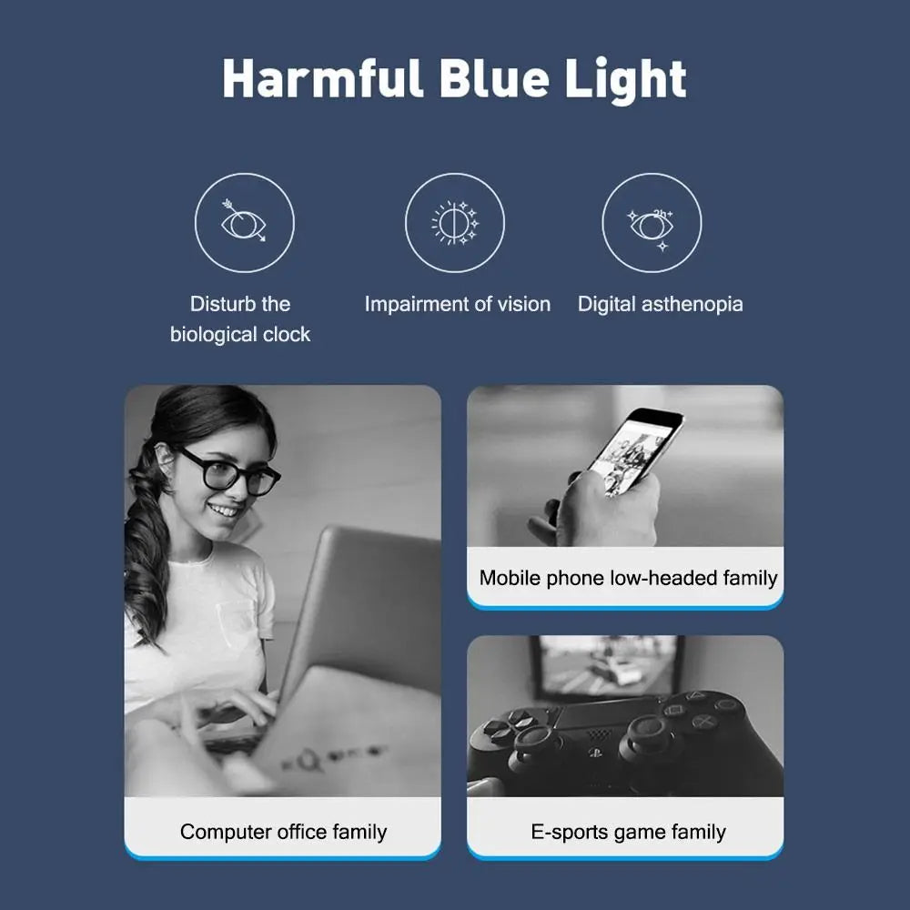 Round Square Frame Blue Light Blocking Glasses Japanese Style Unisex Non-Prescription Glasses Eyeglasses Frame