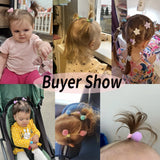 20pcs Kids Elastic Hair Bands Girls Plush Ball Rubber Band For Children Sweets Scrunchie Hair Ties Clip Baby Hair Accessories