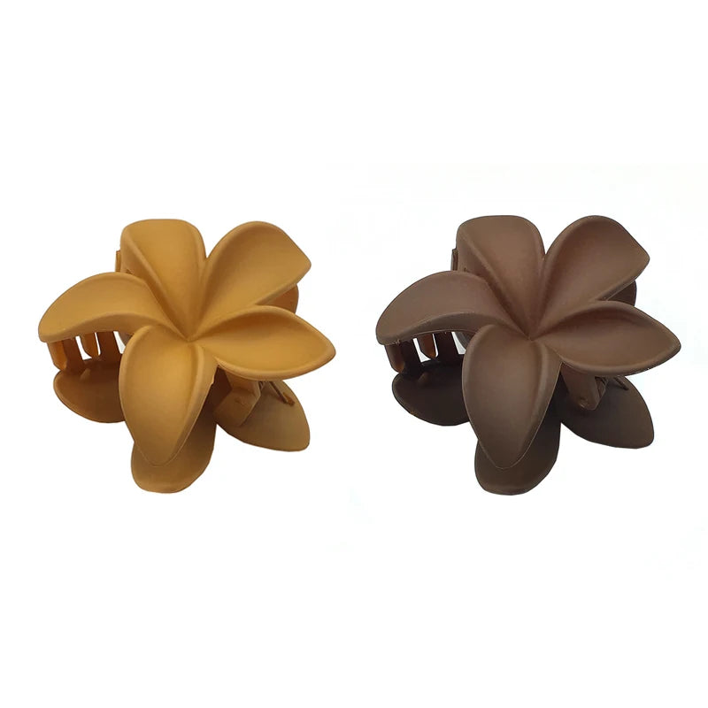 2Pcs Fashion Flower Hair Claws for Women Large Hair Clips Crab Clamps Frosted Ponytail Shark Clip Headdress Hair Accessories