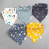 5pcs Baby Saliva Towel Triangle Scarf Pure Cotton Bandana Waterproof Bibs Newborn Boys Girls Absorbent Cloth Bib Saliva Scarf