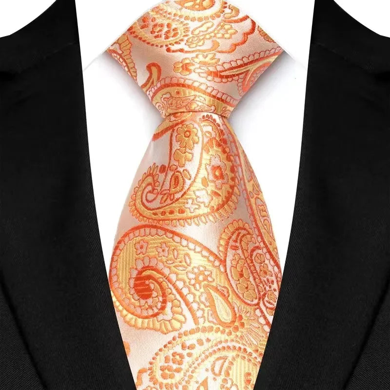 Men's Classic Paisley Tie Luxury Floral Dot 8cm Jacquard Neck Tie Necktie For Men Business Wedding Party Daily Wear Accessory