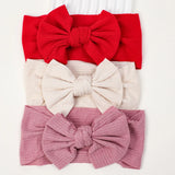 3Pcs/Lot Knit Baby Headband Bow Newborn Elastic Soft Nylon Headbands For Baby Girl Turban Infant Hair Accessories Kids Headwear