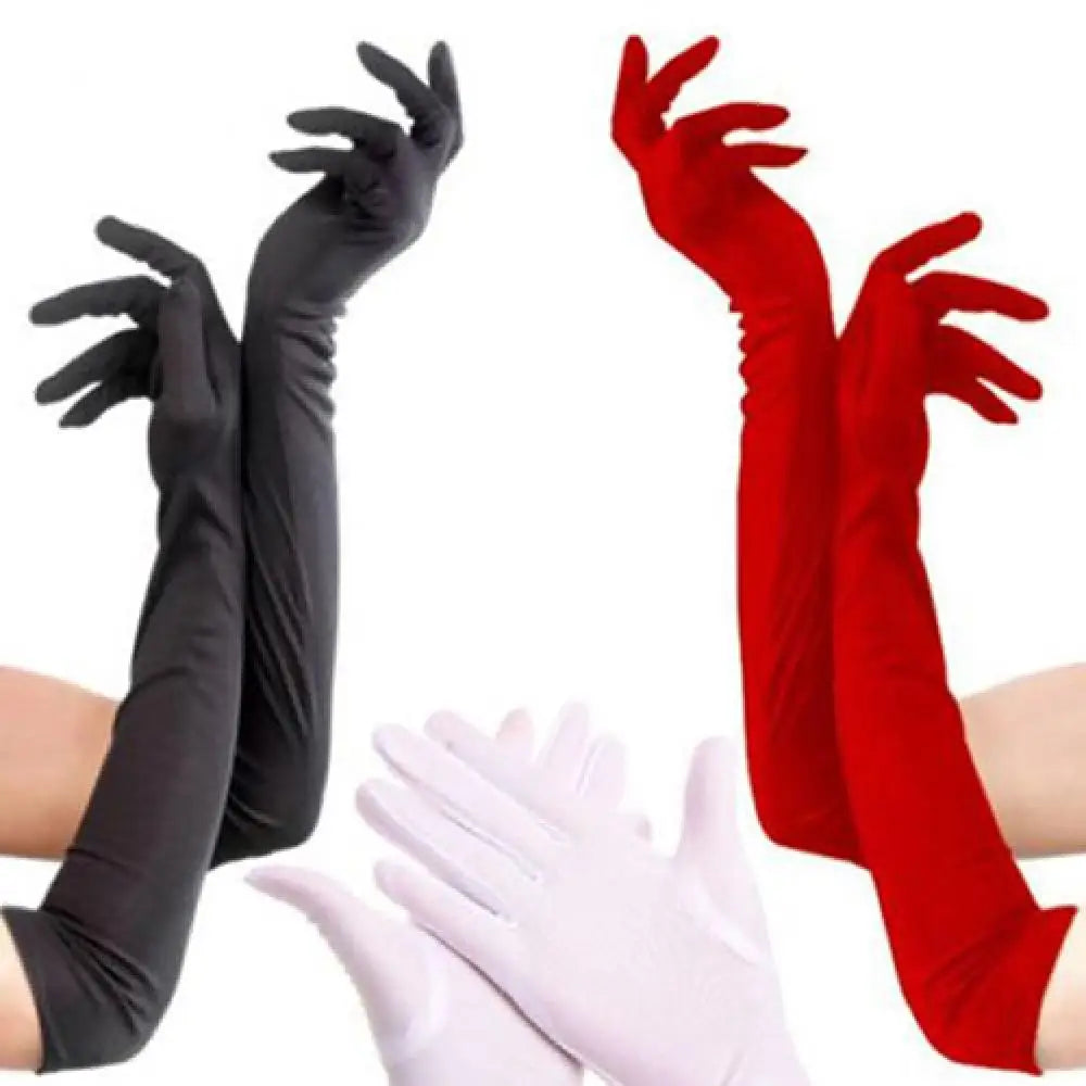 Dress Formal Women Long Gloves Opera Wedding Bridal Evening Party Glove Red White