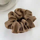 Silk Scrunchie Elastic Hair Bands Solid Color Women Girls  Headwear Fashion Headband Ponytail Holder Hair Accessories