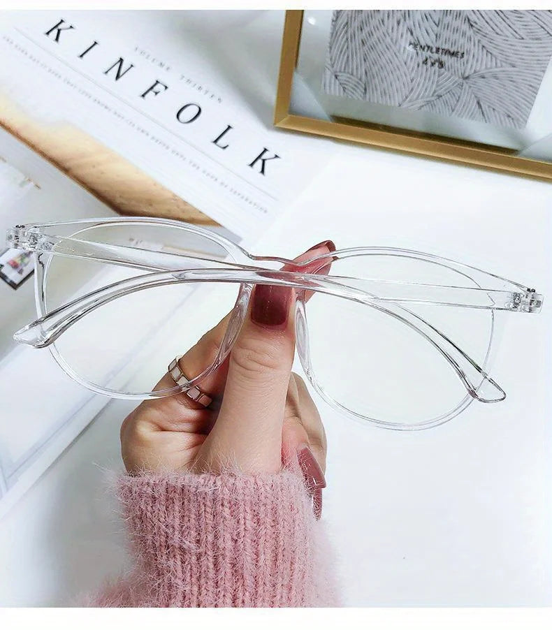 2/3PCS Blue Light Blocking Glasses - Fashion Oversized Frame Glasses Round  Eyeglasses,  Computer Gaming Glasses for Women/Men