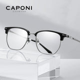 CAPONI Original Designer Men Glasses Frames Pure Titanium  Business Eyewear Anti Blue Light Multifunctional Frame Glasses J23615