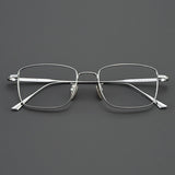 Xbora Men's Ultra-Light Pure Titanium Glasses Frame Business Square Flexible Optical Women's Prescription Eyelasses 1908