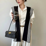 Blouse Shoulders Fake Collar Knitted Shawl Solid Color Sunscreen Black White Stripe Scarf Cape Scarf Accessories Wool Scarves