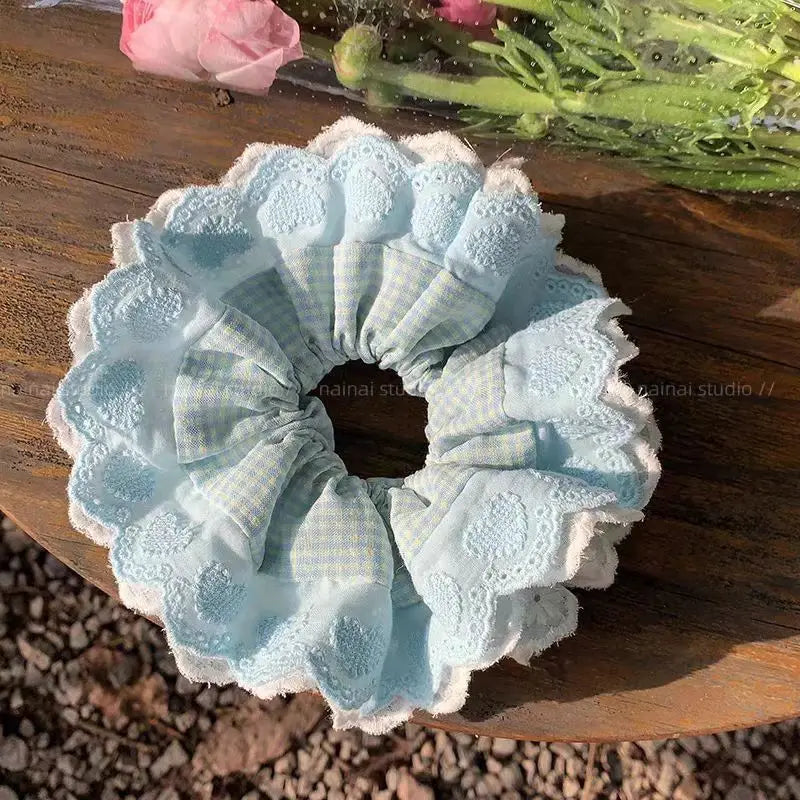 Oversize Women Lace Scrunchies Elastic Hair Bands Ponytail Holder Tie Hair Hoop Scrunchy Rubber Band Women Hair Accessories