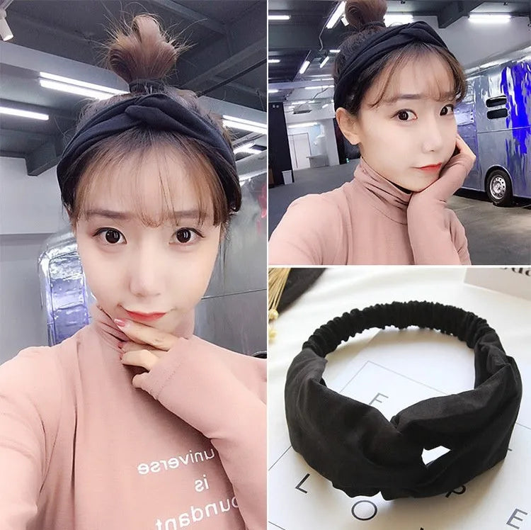 Cross elastic headband chiffon silk headband ladies headband hair accessory sports face wash