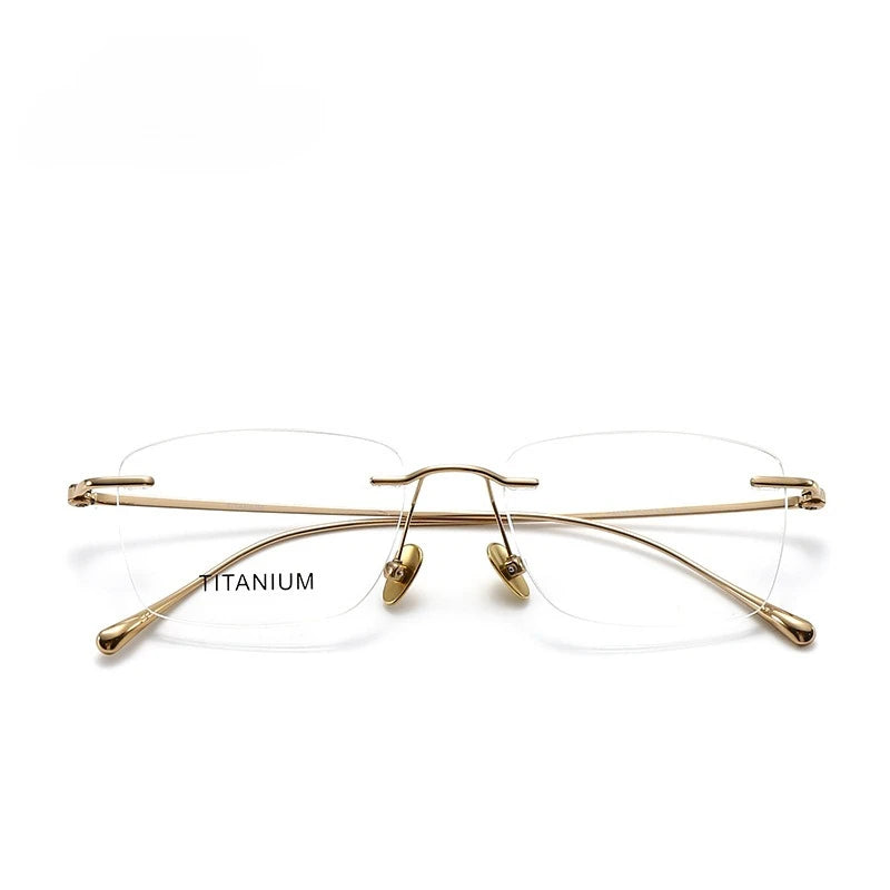 Fashionable and Simple Frameless Titanium Alloy Business Men's Glasses Personalized High-quality Women's Frames Suitable  Myopia