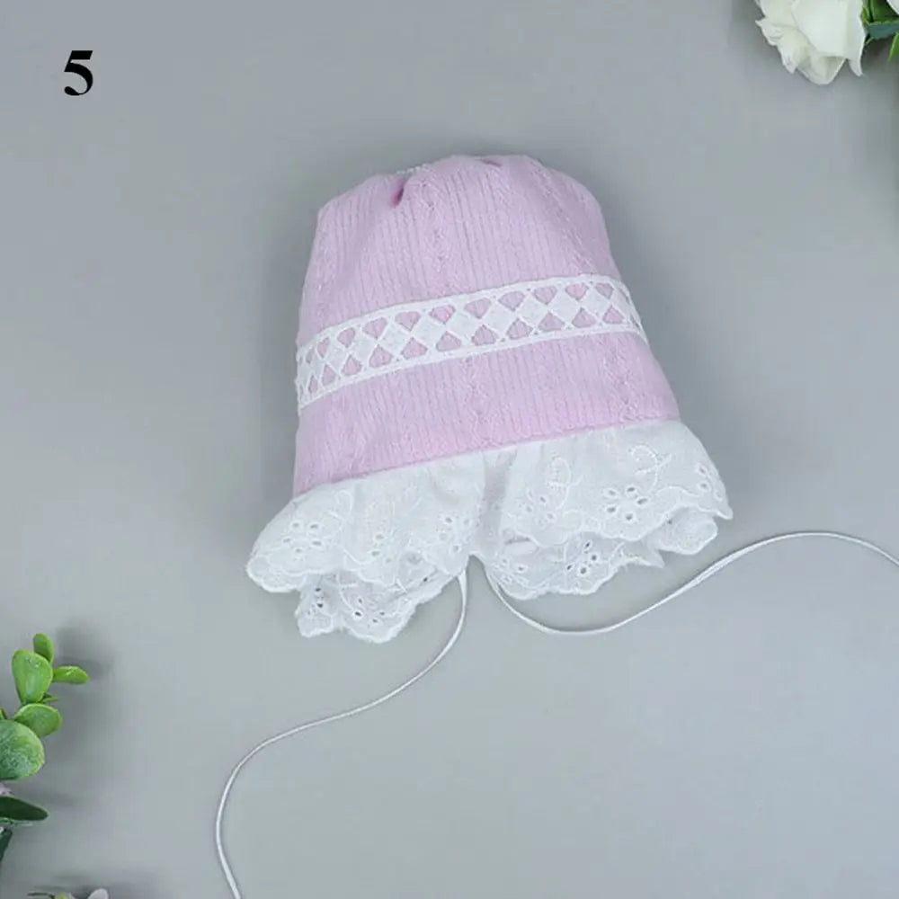 20CM Doll Hat Cute Lace Princess Miniature Hat Nightcap Soft Bonnet Cap For Idol Dolls Accessories Photography Props Kids Toys
