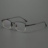 Lzabella New Men's Half Frame Glasses Business Casual Pure Titanium Frame Fashionable And Trendy Prescription Glasses 1906