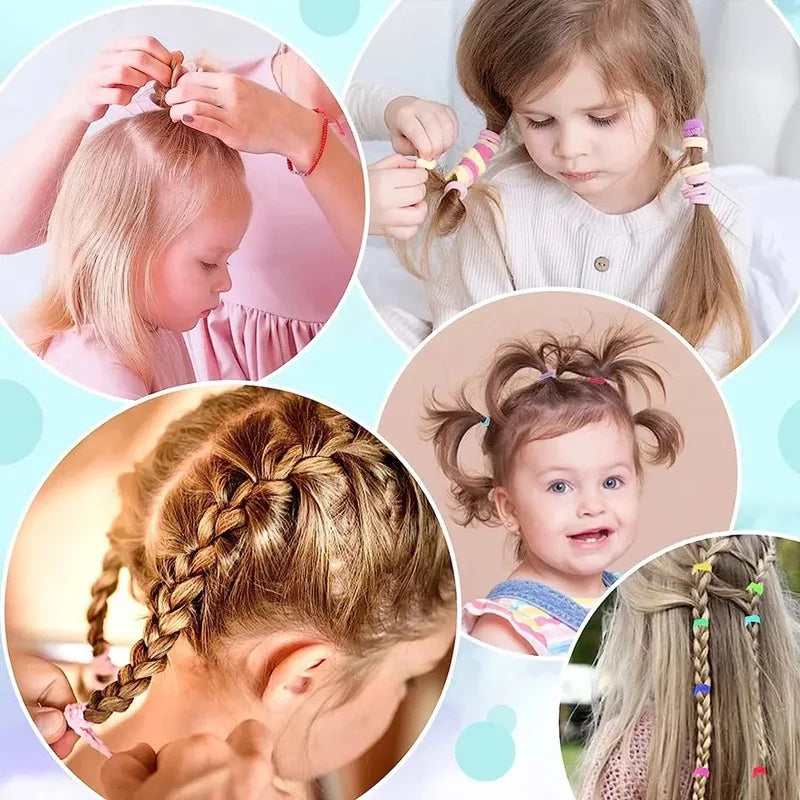 120 件套 Hair Accessories Set for Girls Colorful Bowknot Hair Band Children Ponytail Holder Hair Ties Kids Elastic Rubber Bands