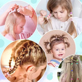 120 件套 Hair Accessories Set for Girls Colorful Bowknot Hair Band Children Ponytail Holder Hair Ties Kids Elastic Rubber Bands