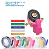 5Pcs 9mm For DYMO 3D Embossing Tape Plastic 3D Embossing Label Tape Printer Ribbon For DYMO 12695 Motex E-101 E-303 Label Maker