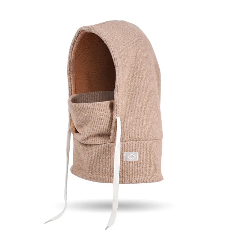 Children Winter Hat Scarf Mask One-piece Ears Neck Warmer Kids Bonnet Hats for Skiing Fleece Lining Child Girls Boys Cap 4-10Y