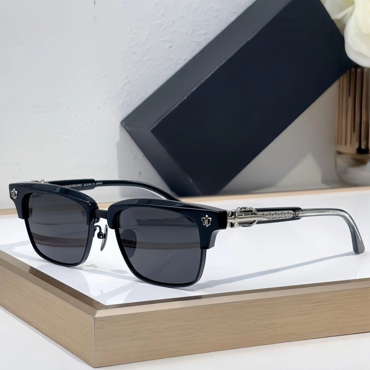 Popular Sunglasses Titanium Acetate Fashion Eyeglasse Frame Men Square Retro High Quality Women Luxury Brand Designer Glasses