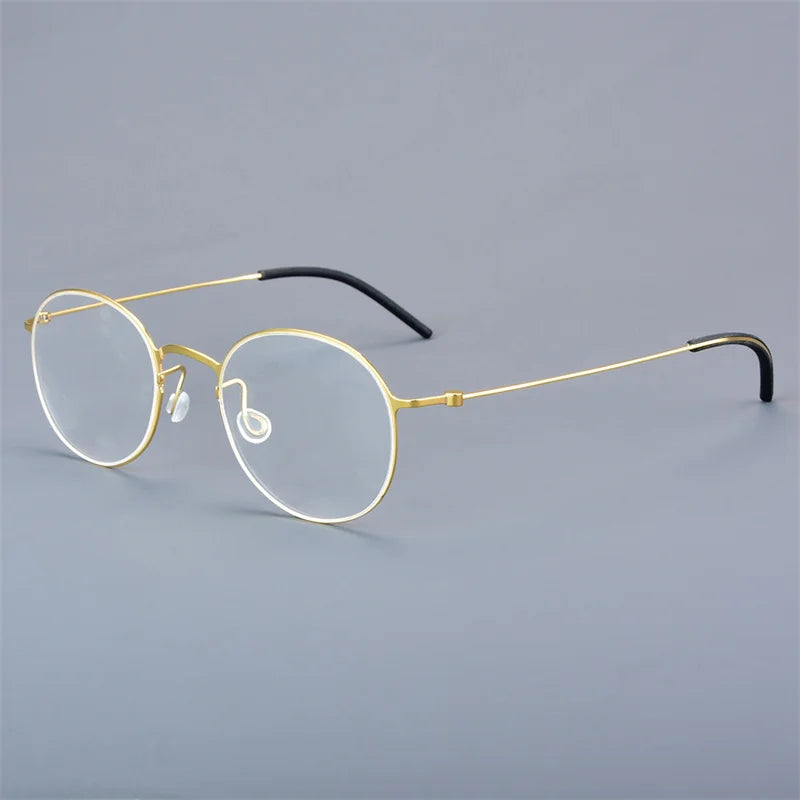 Thititanium Glasses Frame Men Denmark Brand 5504 Women Eyeglasses Thin Rim Screwless Ultralight Classics Round Eyewear 2025 New