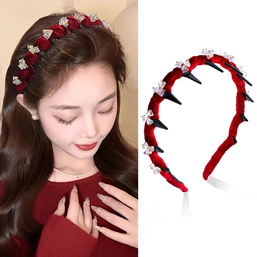 Toothed Non-slip Headbands Women Black Red Hair Hoops Bezel Headwear Ladies Korean Fashion Hair Accessories Hair Bands