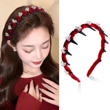 Toothed Non-slip Headbands Women Black Red Hair Hoops Bezel Headwear Ladies Korean Fashion Hair Accessories Hair Bands