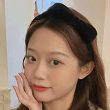 Women Velvet Bowknot Hairbands Red Black Elegant Party Headbands Korean Headwear Vintage Head Hoop Photo Props Accessories