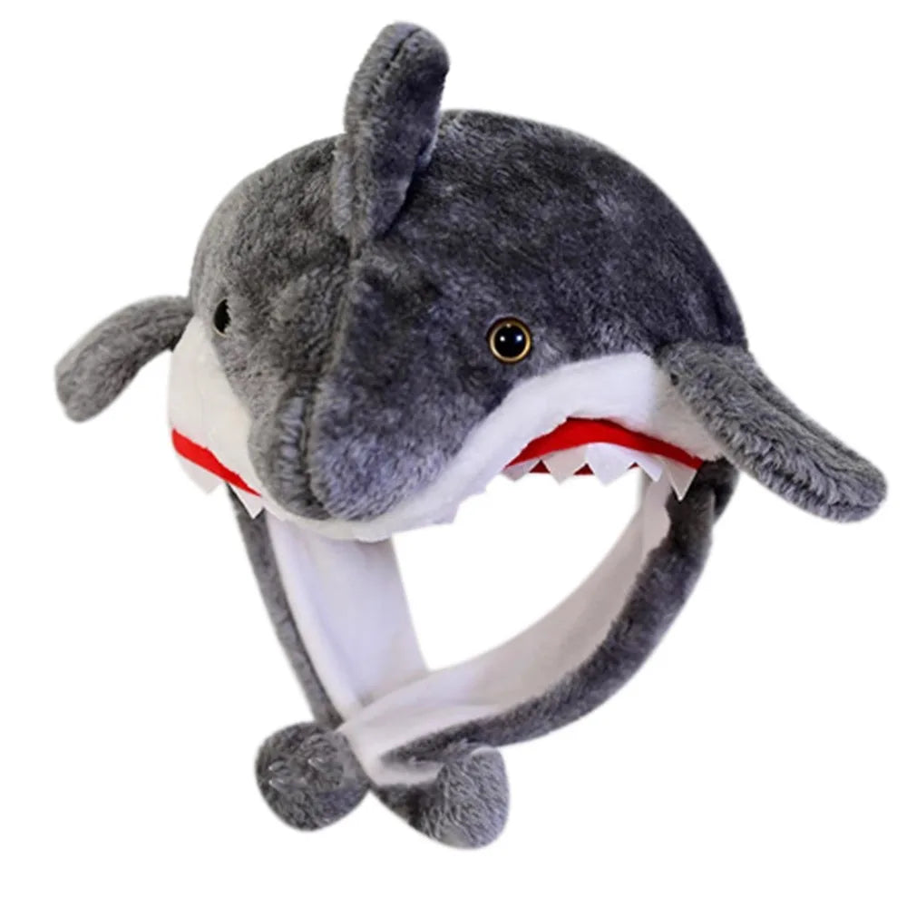 Soft Plush Animal Hat Moving Ears Hat Headgear Ears Airbag Cap Ear Protection Earmuff Funny Toys Neck Warmer Winter Warmer