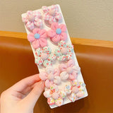 10 Pcs/Set New Baby Girl Cute Colors Flower Hair Bands Ponytail Holder Chilren Soft Scrunchies Rubber Kids Hair Accessories