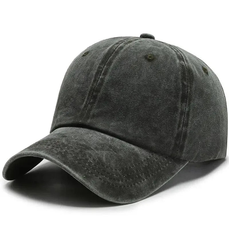 Hat Men's Washed Coated Baseball Cap Color Tile Korean Version Simple Dome Cap Solid Color Sports Sun Hat