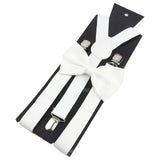Elastic Leather Suspenders Bowtie Set Braces Men Women Sage Green Adjustable Braces Straps For Wedding Y-Back Shirt Accessories