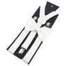 Elastic Leather Suspenders Bowtie Set Braces Men Women Sage Green Adjustable Braces Straps For Wedding Y-Back Shirt Accessories