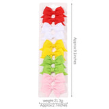 10Pcs/Set New Solid Ribbon Bowknot Hair Clips For Baby Girls Handmade Cute Bows Hairpin Barrettes Headwear Kids Hair Accessories