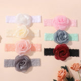 1Pc Baby Nylon Headscarf Astique Suitable Newborn Girl Flower Handmade Headband Elastic Hairband Turban Toddler Hair Accessories
