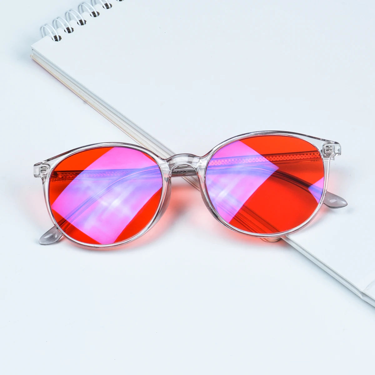 red glasses red blue light glasses for better sleep blue light blocking glasses orange lenses Tr90  women eyeglasses SH2022